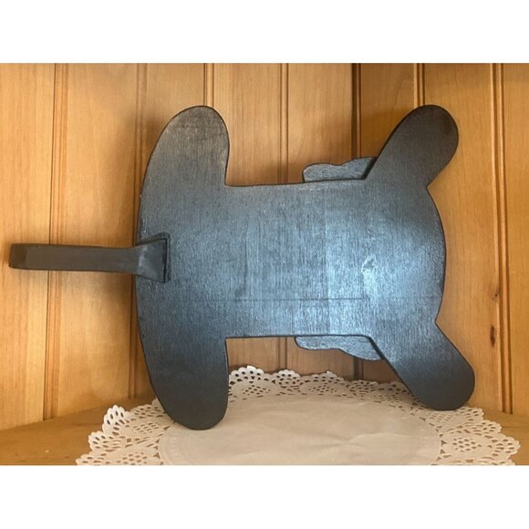 Handcrafted Wooden Halloween Black Cat Trick or Treat Handpainted Decoration Hoo - Picture 3 of 6